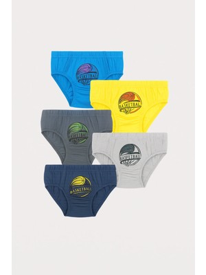 Bony Socks Erkek Çocuk Basketbol Baskılı 5'li Slip