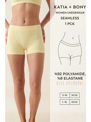 Bony Socks Kadın Sarı Seamless Boxer