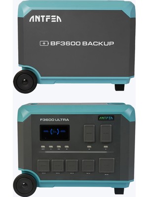 Antfea F3600 Ultra Taşınabilir Güç Kaynağı + BF3600 Backup Yedek Batarya [ 3.6 Kw / 7.6 Kwh ]