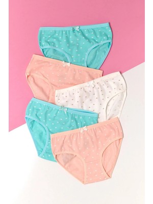 Bony Socks Kız Çocuk 5'li Paket Yıldız Desenli Slip Külot
