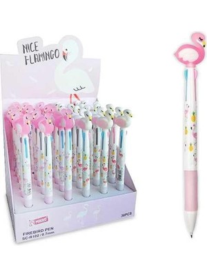 Bezos MK-102 3 Renk Flamingo Tükenmez Kalem