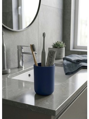 Empressco Lacivert, Plastik Diş Fırçalık – 7,5×10 Cm, Macunluk, Banyo Düzenleyici - Brasil Model