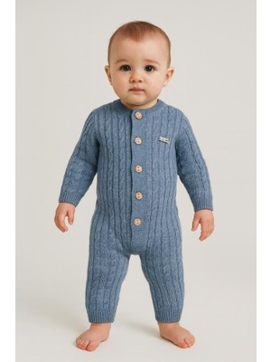 Bony Socks Bebek Örgü Triko Tulum Lacivert