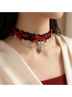 Zurafa Shop Gotik Tasarım Sallantılı Renkli Kolye Kostüm Aksesuarı