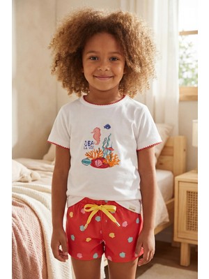 Bony Socks Kız Çocuk Sea La Vie Denizaltı Baskılı Şortlu Pijama Takımı