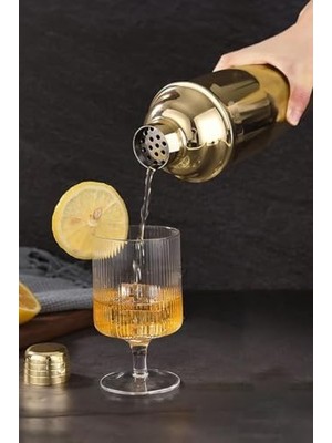 Livizmir Moda Komple Çelik Gold 700 ml Shaker Kokteyl Hazırlama Kabı Bardağı CIN343SR