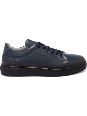 Tergan Lacivert Hakiki Deri Erkek Sneaker - E25S1AY57520-A31