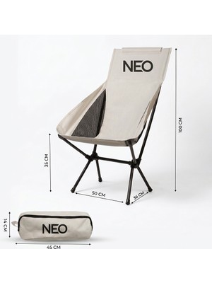 Neo Class Neo Trail Premium Katlanır Kamp Sandalyesi | Kolay Kurulum, 120KG Taşıma Kapasiteli, Taşıma Çantalı