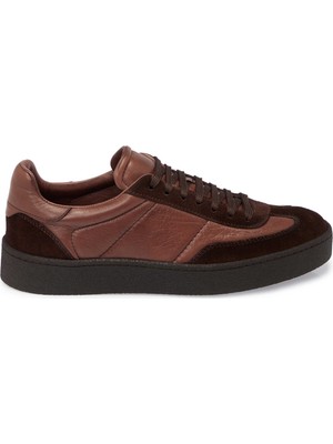 Tergan Kahverengi Hakiki Süet Deri Erkek Sneaker - E25S1AY57486-B85