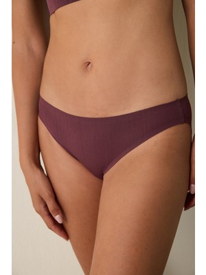 Penti Bordo Pointel Lazer Kesim Iz Yapmayan Normal Bel Slip Külot