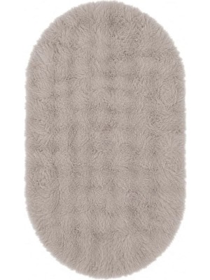 Sihirli Halı Belvia Serisi 40003 Model Taş Renk Oval Kesim Halı