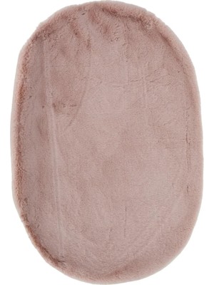 Sihirli Halı Nuvy Serisi 8704 Model Pudra Pembe Renk Oval Kesim Halı
