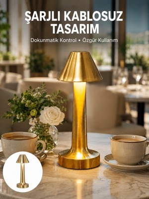 Sora Home Şarjlı Masa Lambası 3 Işık Modu Kademesiz Karartma Metal Gövde Yeni Nesil