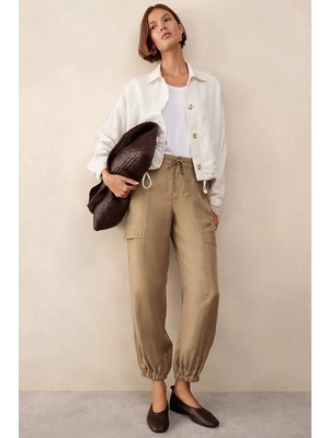 The White Company Cupro Karışımlı Cargo Kadın Jogger Pantolon
