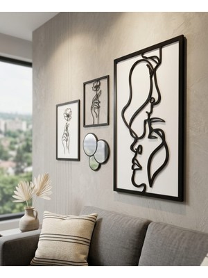 Aybu Prolaser & Design Aybu Design Modern Çift Katmanlı 3D Derinlikli Ahşap Duvar Tablosu - Aşk ve Figür Temalı