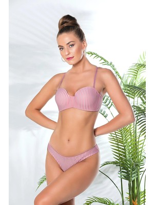 Çamaşır Kenti Straplez Lotus Sütyen ve Slip Külot Takım Pembe (MGP31761)
