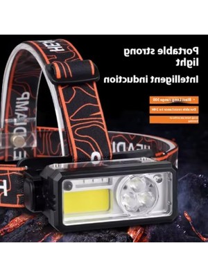Frefly Store USB Şarj Edilebilir Su Geçirmez Sensörlü LED Kafa Lambası