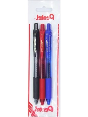 Frefly Store 0.7 mm Likit Roller Kalem Seti, Siyah/mavi/kırmızı 3 Adet