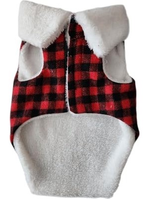 Frefly Store Kırmızı Kareli Yelek Mont, Kedi ve Köpekler Için Orta Boy Üst Giyim