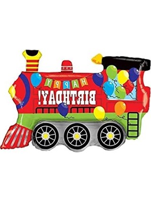 Frefly Store Tren Şeklinde Folyo Balon, 80 cm Eğlenceli Parti Malzemesi