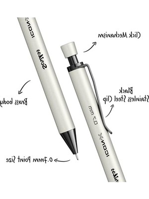 Frefly Store Metal Versatil Kalem, 0.7 mm Uç ile Beyaz Renk