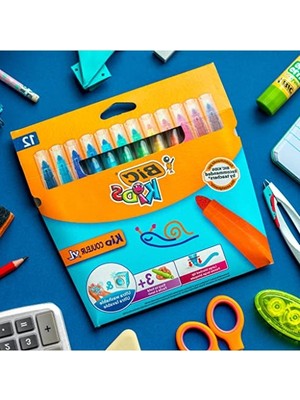 Frefly Store Bıc Kids Kid Couleur Xl Keçeli Kalem, 12 Yıkanabilir Renkte, Kalın Uçlu, Karton Kutuda, 3 Yaşından Itibaren
