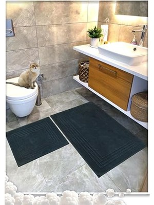 Frefly Store Dokuma Pamuk Banyo Paspas Seti, Süper Emici ve Dayanıklı