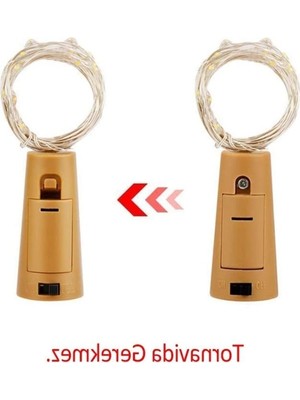 Frefly Store Mantar Tıpa Peri LED Işık (3 Metre, Güneş Işığı)