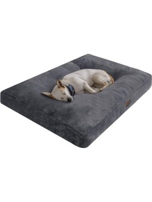 Frefly Store Ultra Yumuşak Peluş Köpek Yatağı, Antrasit Renk, Medium Boyut