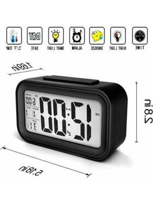 Frefly Store Akıllı Dijital Masa Saati - Alarm ve Karanlık Sensörlü