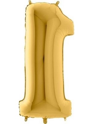 Frefly Store Altın Renk 36 cm 1 Rakamlı Folyo Balon