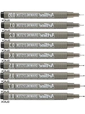 Frefly Store Teknik Çizim Kalemi, 9'lu Set, Profesyonel Kullanım Için