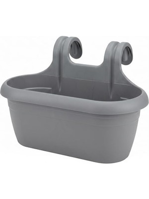 Frefly Store Hera Balkon Saksısı Askılı Drenaj Izgaralı Denge Aparatlı Plastik Saksı (1, Gri)