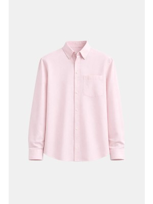 Vamos Modal Kumaş Cepli Oversize Gömlek Pudra