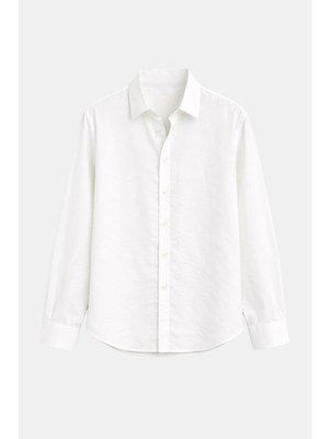 Vamos Modal Kumaş Oversize Gömlek Ekru
