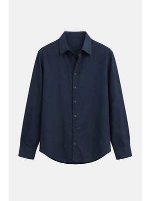 Vamos Modal Kumaş Oversize Gömlek Lacivert