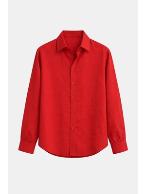 Vamos Modal Kumaş Oversize Gömlek Kiremit