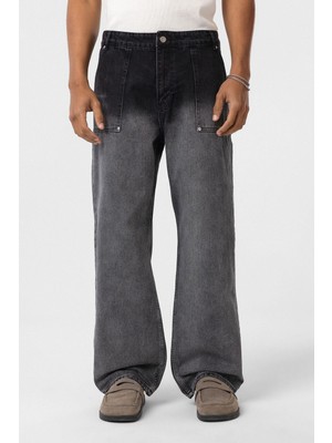 Vamos Cep Detaylı Baggy Fit Jean Antrasit