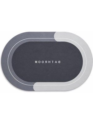 Frefly Store Kolay Kuruyan Banyo Paspası Su Emici Oval Mat 58X37 cm