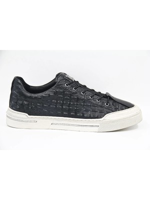 Luciano Bellini C28408 Erkek Casual Ayakkabı - Siyah Croco Deri