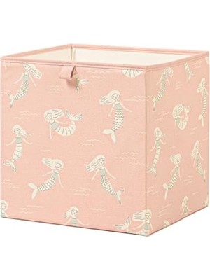 Frefly Store Çocuk Odası Için Deniz Kızı Temalı Depolama Kutusu, 33 x 30 x 33 cm