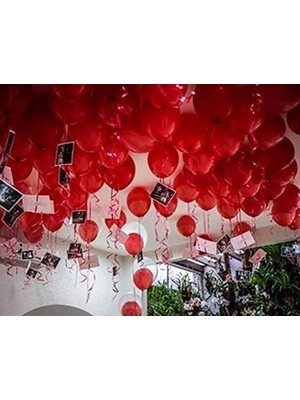 Frefly Store Mat Kırmızı Uçan Balon Seti - 10 Adet Eğlenceli Dekorasyon