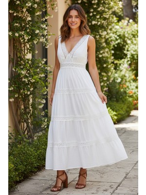 Şile Atelier %100 Pamuklu Dantelli Yazlık Elbise