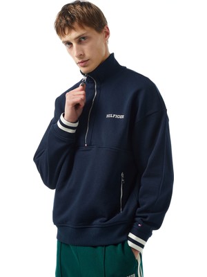 Tommy Hilfiger Erkek Mavi Sweatshirt