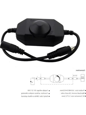 Frefly Store Çevirmeli Anahtar, 12-24V Şerit LED ile Parlaklık Ayarı Yapılabilir