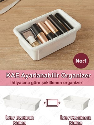 Novélune Makyaj & Takı Organizeri: Genişleyebilir Makyaj Organizeri, Modüler Çekmece Içi Düzenleyici