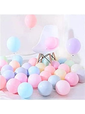Frefly Store Karışık Renk Soft Pastel Balon Seti, 50 Adet