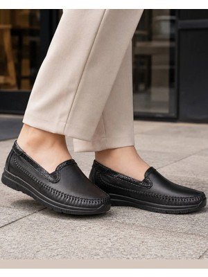 Forelli Laden-G Kadın Siyah (36-41) Deri Comfort Ayakkabı