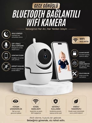 Midas Toptan Home Gece Görüşlü Bebek Kamerası  Telefondan Canlı Takip Özellikli