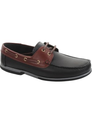 Riverland Y-03 Erkek Siyah-Kahve (40-45) Deri Casual Ayakkabı